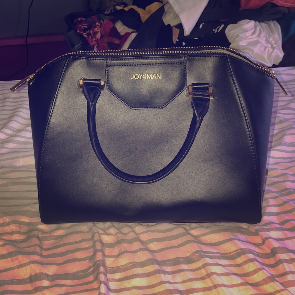 Joy & Iman Large Black Satchel